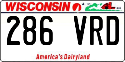 WI license plate 286VRD
