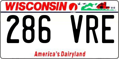 WI license plate 286VRE