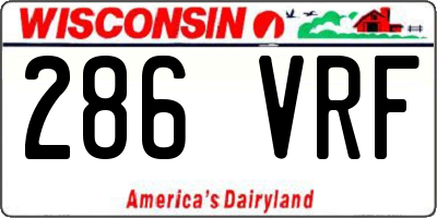 WI license plate 286VRF