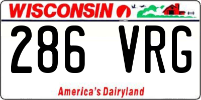 WI license plate 286VRG