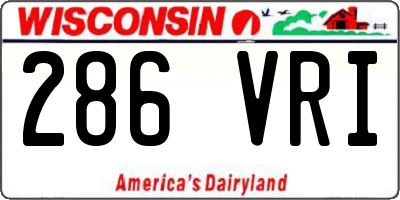 WI license plate 286VRI