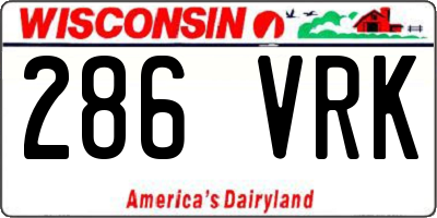 WI license plate 286VRK