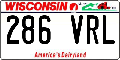 WI license plate 286VRL