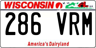 WI license plate 286VRM
