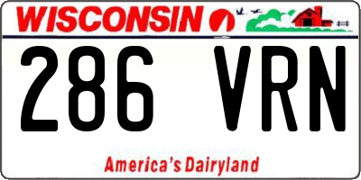 WI license plate 286VRN
