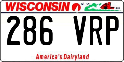 WI license plate 286VRP