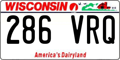WI license plate 286VRQ