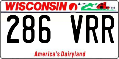 WI license plate 286VRR