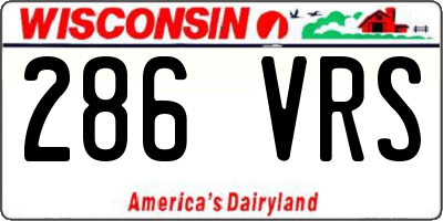 WI license plate 286VRS