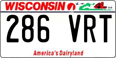 WI license plate 286VRT