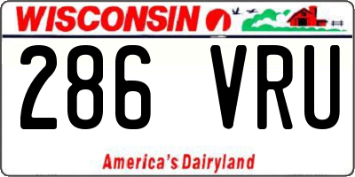 WI license plate 286VRU