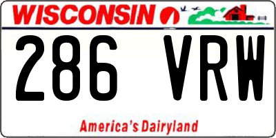 WI license plate 286VRW