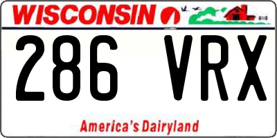 WI license plate 286VRX
