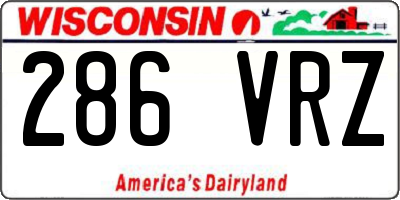 WI license plate 286VRZ