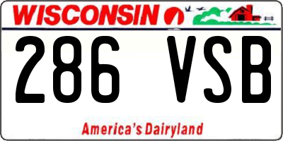 WI license plate 286VSB