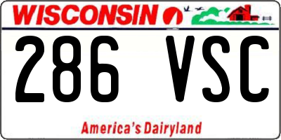 WI license plate 286VSC