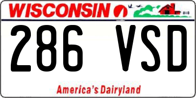 WI license plate 286VSD