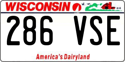 WI license plate 286VSE