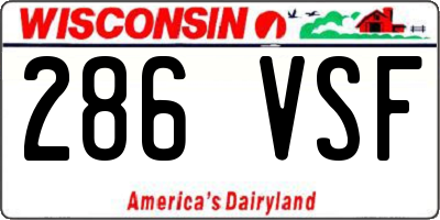 WI license plate 286VSF