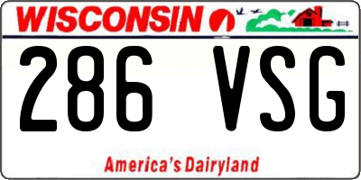 WI license plate 286VSG