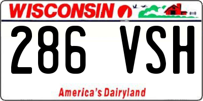 WI license plate 286VSH