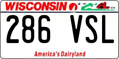 WI license plate 286VSL