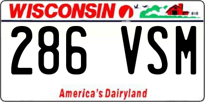 WI license plate 286VSM