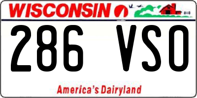 WI license plate 286VSO