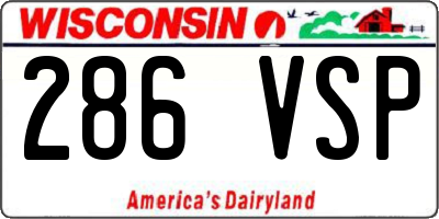 WI license plate 286VSP