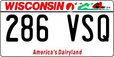 WI license plate 286VSQ