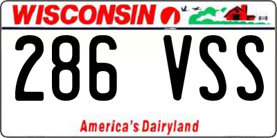 WI license plate 286VSS