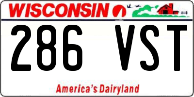 WI license plate 286VST