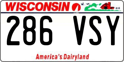 WI license plate 286VSY
