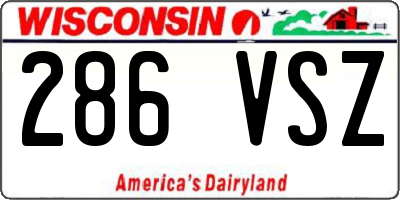 WI license plate 286VSZ