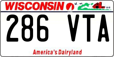WI license plate 286VTA