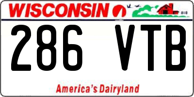WI license plate 286VTB
