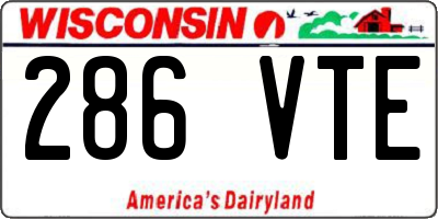 WI license plate 286VTE