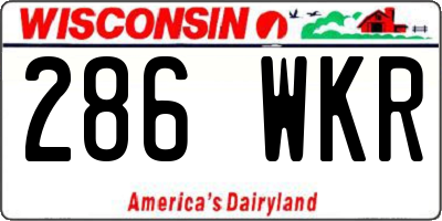 WI license plate 286WKR