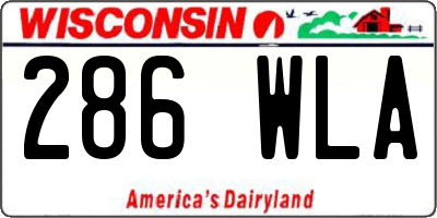 WI license plate 286WLA