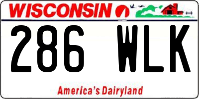 WI license plate 286WLK