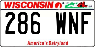 WI license plate 286WNF