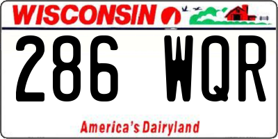 WI license plate 286WQR