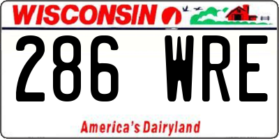 WI license plate 286WRE