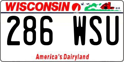 WI license plate 286WSU