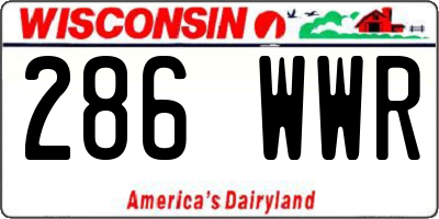 WI license plate 286WWR
