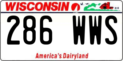 WI license plate 286WWS