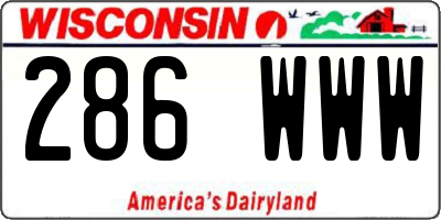 WI license plate 286WWW