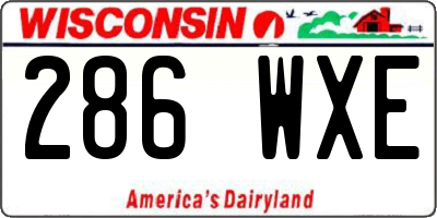WI license plate 286WXE