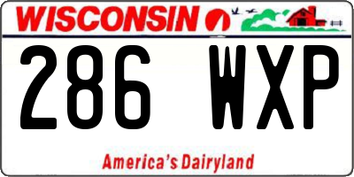 WI license plate 286WXP