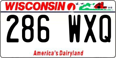 WI license plate 286WXQ